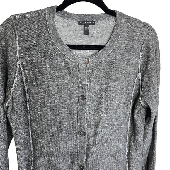 Eileen Fisher Cotton Linen Cardigan - Size M - Picture 2 of 7
